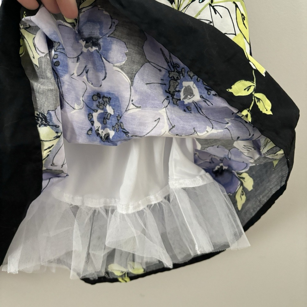 Y2K A Beyer Babydoll Dress 7 Black Purple Fit Flare Tie Back Whimsy Retro Fairy - Picture 3 of 7